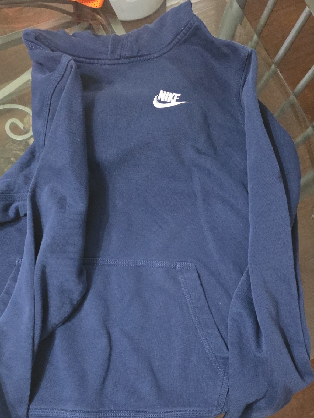 Nike Navy Pullover Hoodie with White Swoosh